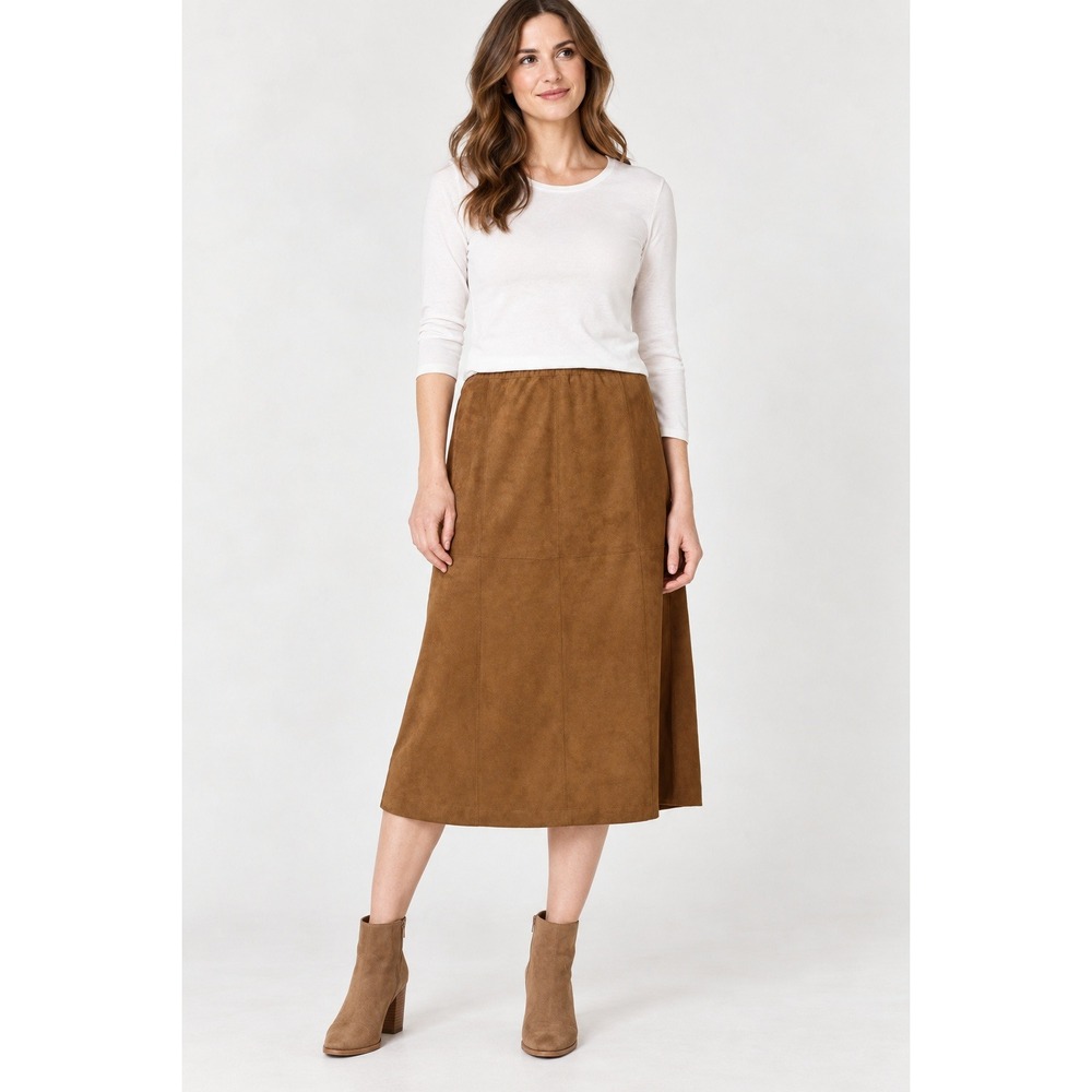 J. Jill Faux Suede Boho Western Minimalist A-Line Skirt S